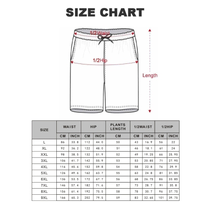 Large Size Men's Casual Blue and White Botanical Print Shorts