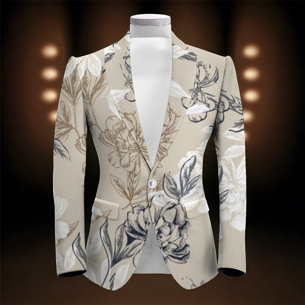 Elegant Men's floral-print Blazer