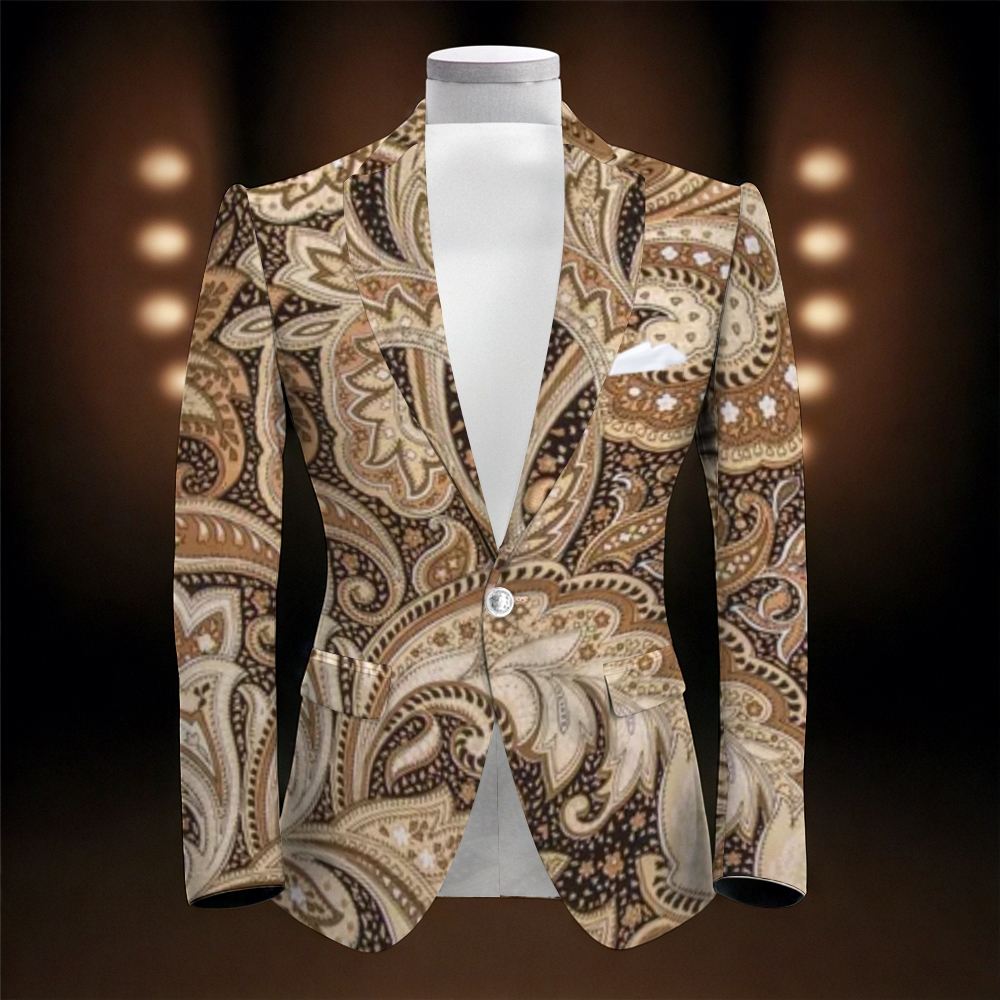 Vintage Ethnic Print Men's Suit Jacket