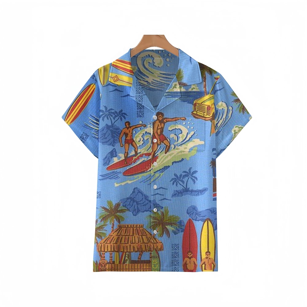 Summer-inspired Vintage Men's Cuban Shirt