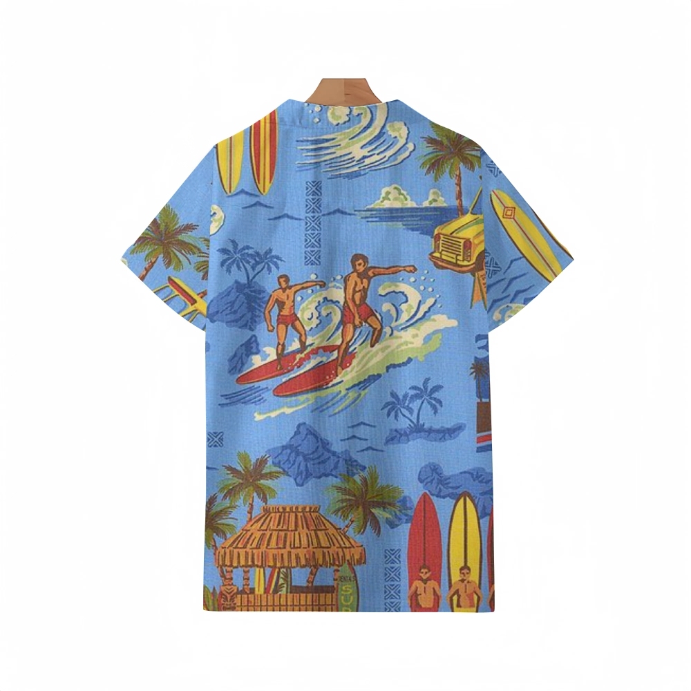 Summer-inspired Vintage Men's Cuban Shirt