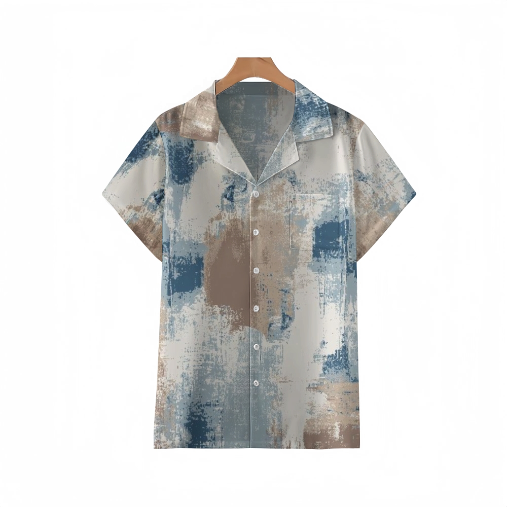 Modern Organic Texture Cuban Collar Shirt
