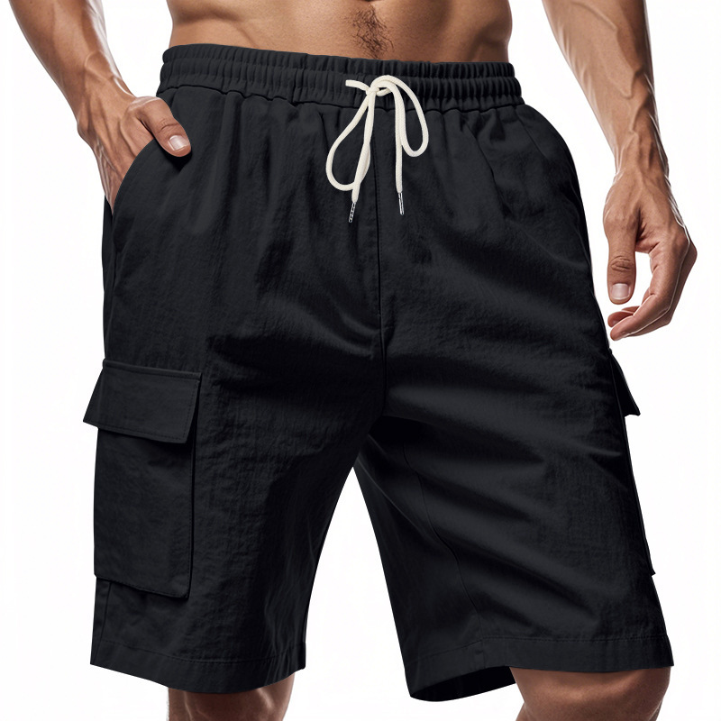 Men's Linen Multi-Pocket Cargo Shorts