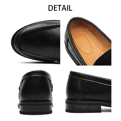 Men's Breathable Leather Loafers - Soft Sole Slip-On Dress Shoes for Business Casual | Old Money Style | Comfortable Driving Shoes