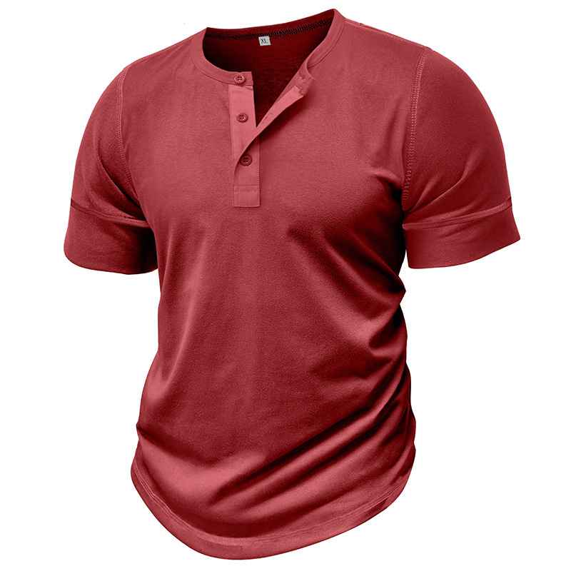 Muscle Henley Breathable Unisex Henley Unique Colorblock Design Everyday Essentia