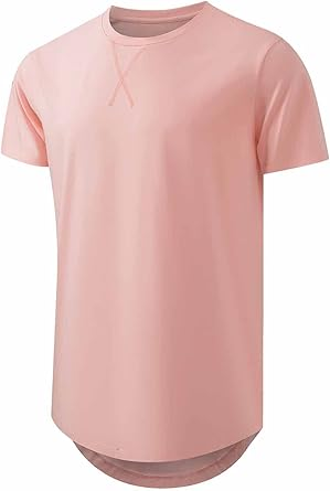 🔥Men's Cotton Hipster Hip Hop Longline Crewneck T-Shirt