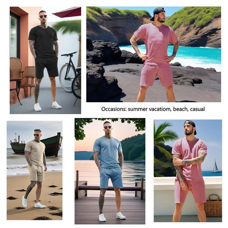 Mens Short Sets 2 Piece Outfits Fashion Summer Tracksuits Casual Set