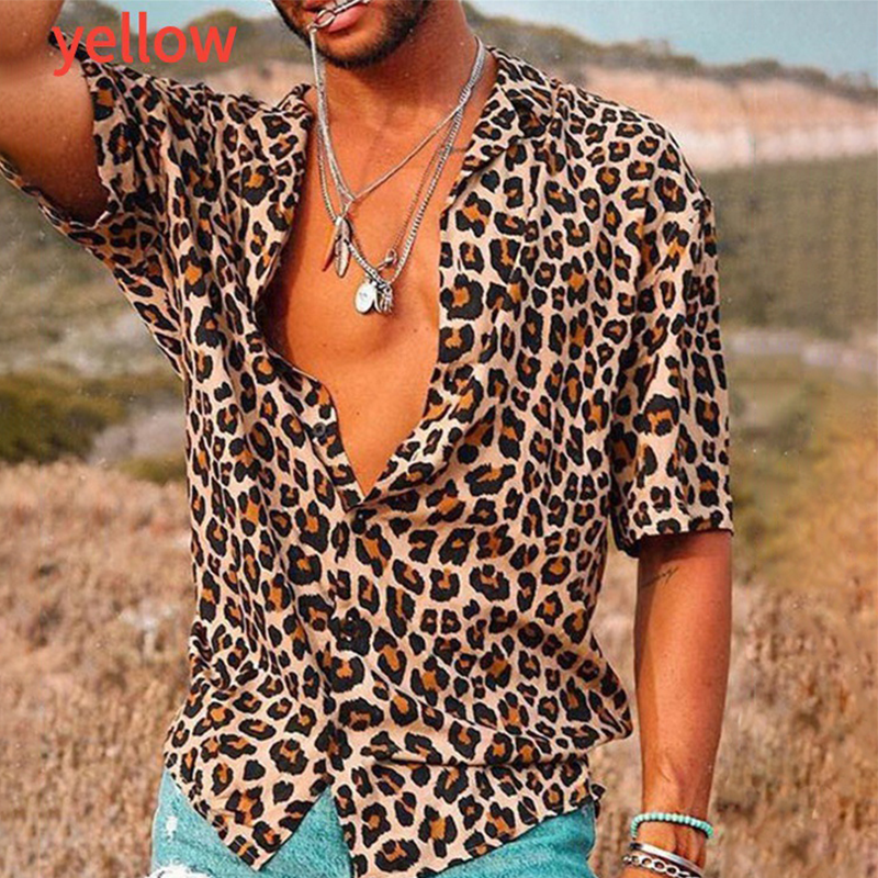 Wild & Bold Men's Leopard Print Button-Down Shirt