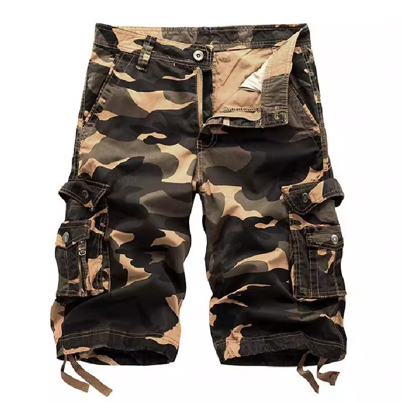 Men's Outdoor Camouflage Cargo Shorts,Beach Casual Shorts With Pockets
