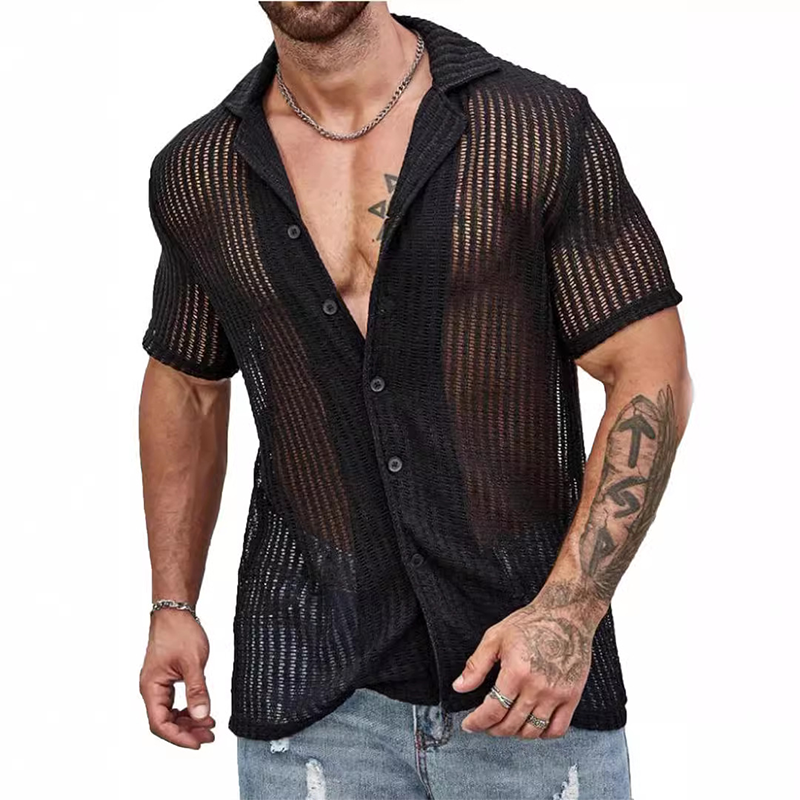 Men's Summer Cool Knitted Mesh Shirt