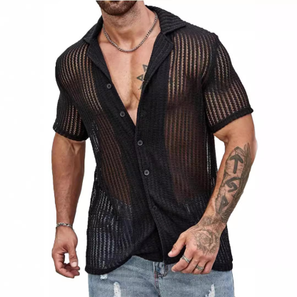 Men's Summer Cool Knitted Mesh Shirt