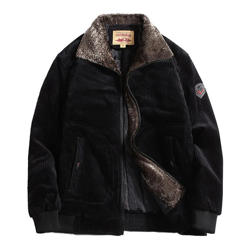 Men's Corduroy Warm Stand Collar Casual Cotton Jacket