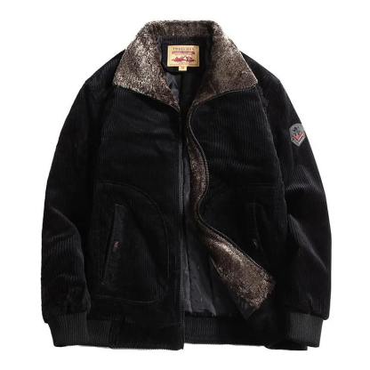 Men's Corduroy Warm Stand Collar Casual Cotton Jacket