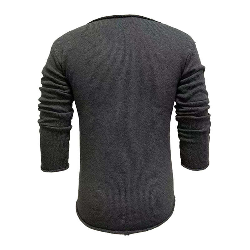 Men's Casual V Neck Long Sleeve Knitted Sweater