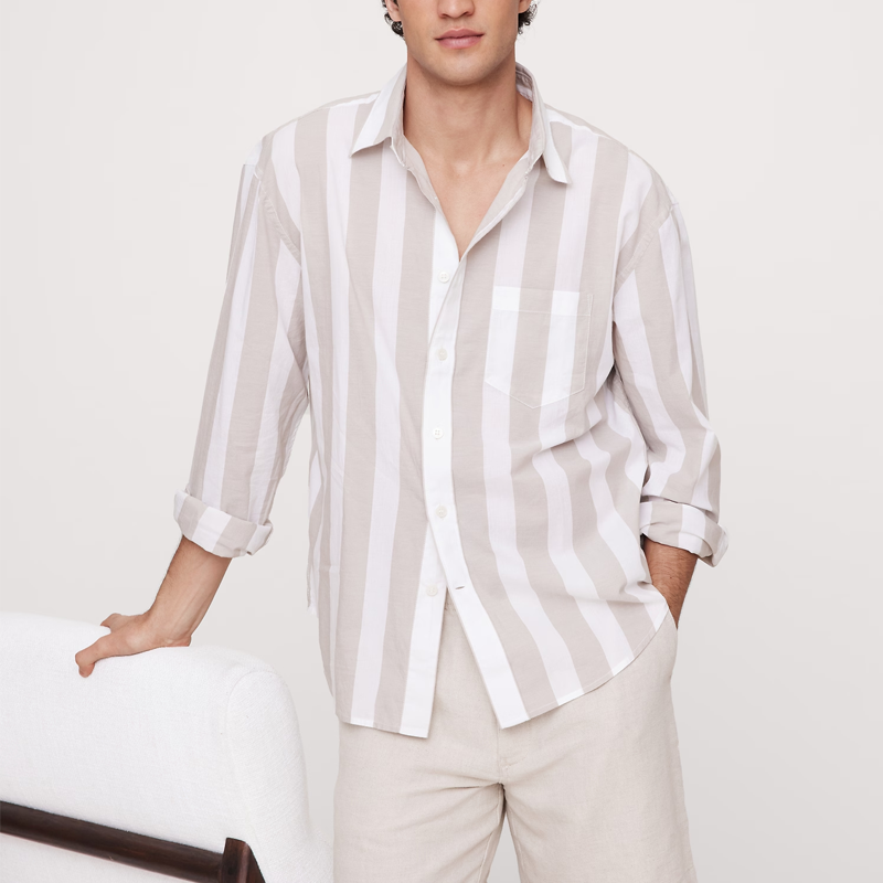 Relaxed-Fit Summer Striped Cotton Shirt