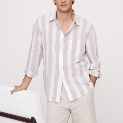 Relaxed-Fit Summer Striped Cotton Shirt