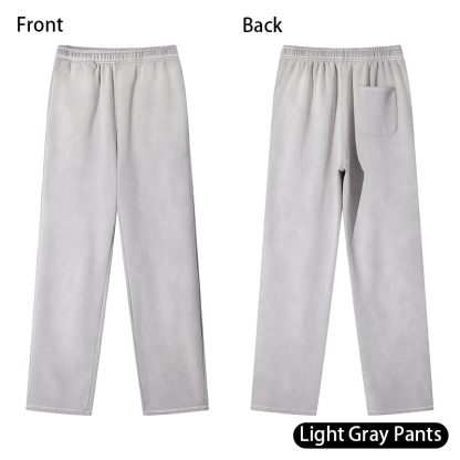 Retro Heavyweight Casual Sports Suit, 420GSM Vintage Zipper Hoodie and Sweatpants, Washed and Distressed Unisex Sportswear, Warm and Comfortable for Transitional Seasons