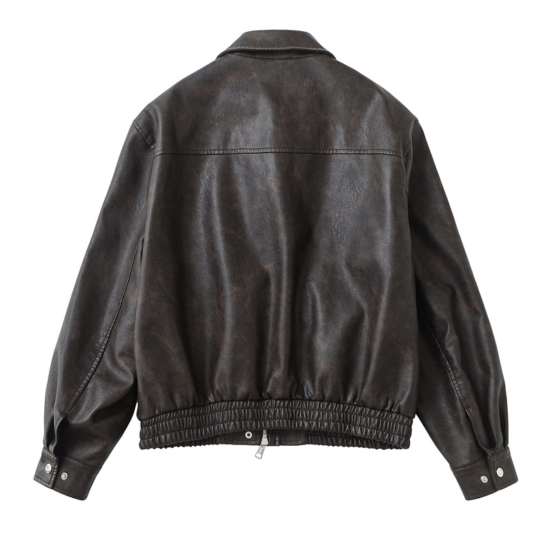 Men's Leather Bomber Jacket, Classic Relaxed-Fit Leather Biker Jacket  for Men, Distressed Retro Aviator Coat for Everyday Riding & Casual Wear