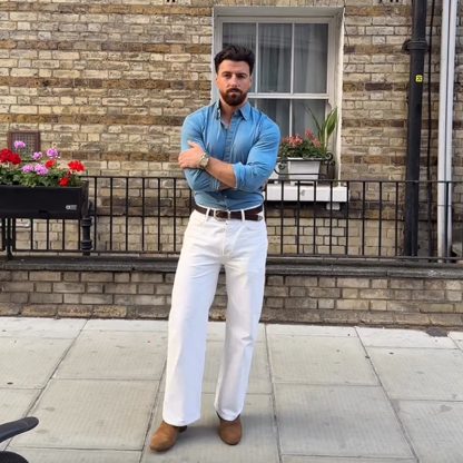 Men's Light Blue Denim Shirt, A Versatile Denim Shirt For Layering In Fall and Winter