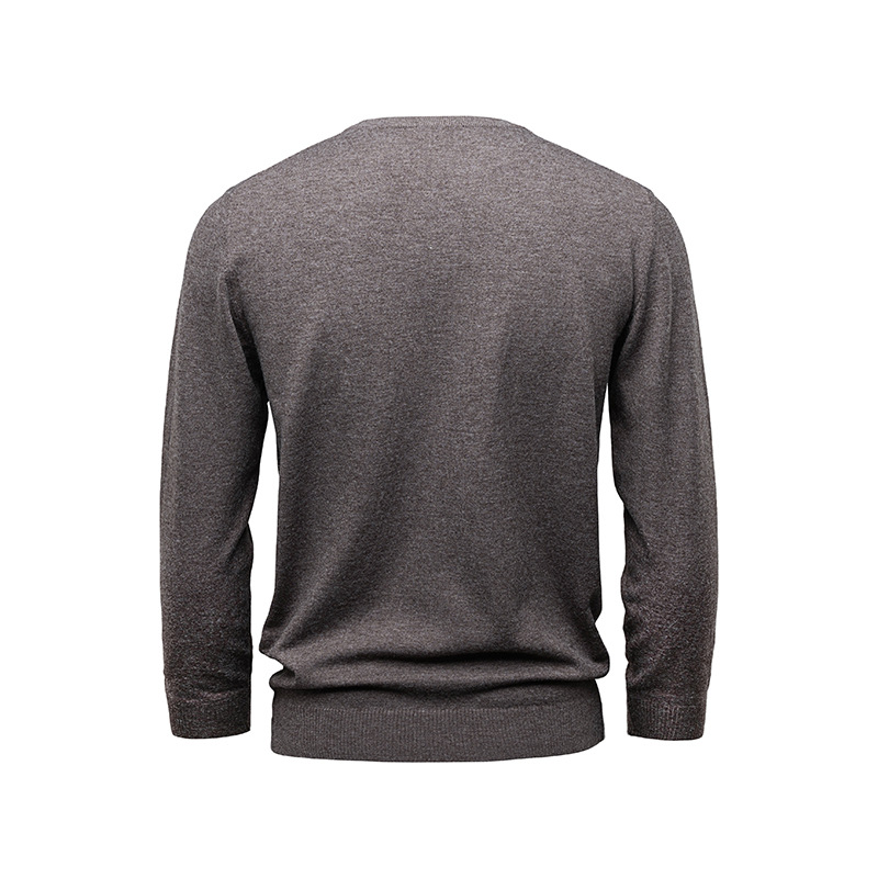 Men’s Wool Crewneck Sweater – Fall Winter Solid Knit Pullover, Soft Minimalist Base Layer in Relaxed Fit