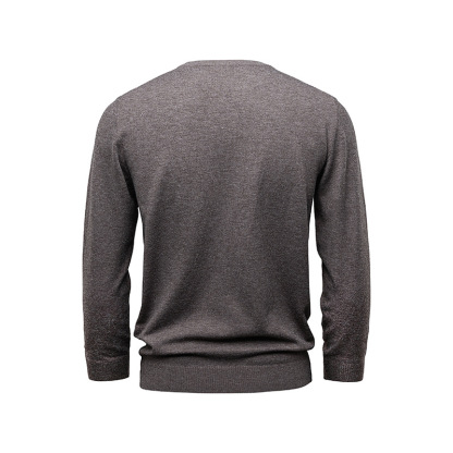 Men’s Wool Crewneck Sweater – Fall Winter Solid Knit Pullover, Soft Minimalist Base Layer in Relaxed Fit