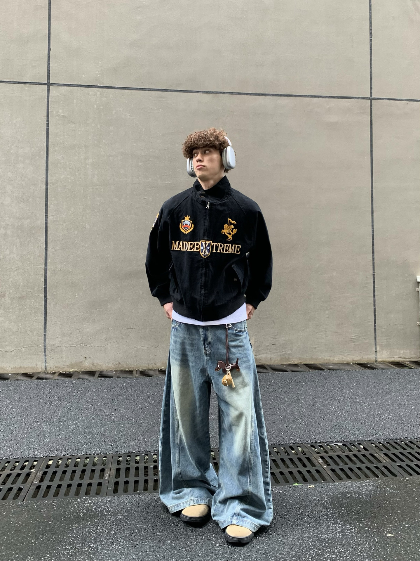 Vintage American Street Harrington Jacket – Embroidered Unisex Casual Spring Fall Outerwear