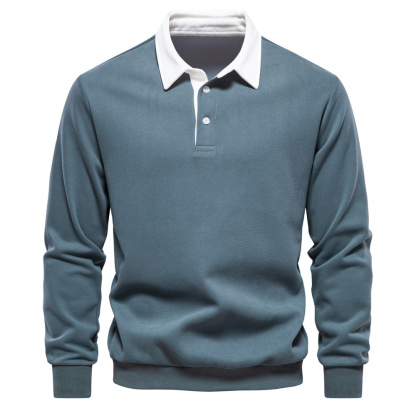 Polo Collar Sweatshirt Trendy Men's Casual