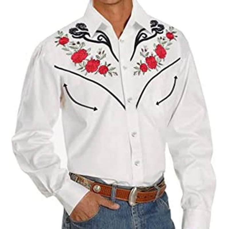 Men's Fashion Western Style Printed Shirt