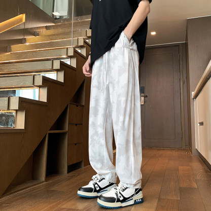 Spring & Summer Men’s Casual Jogger Pants | Loose Straight-Leg Lightweight Streetwear Trousers