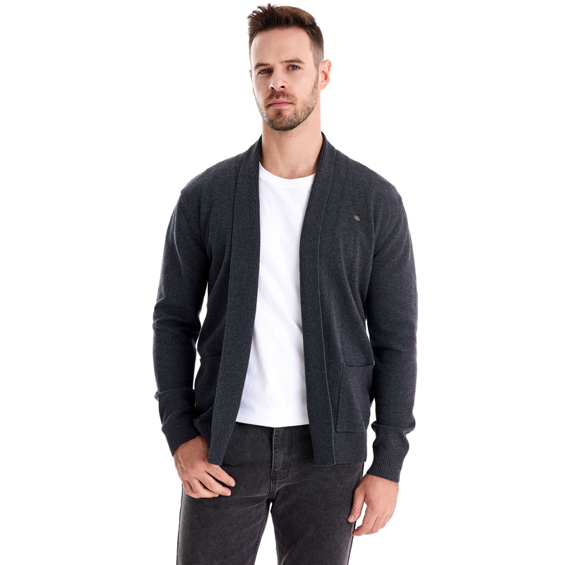 Men's Cotton V-Neck Sweater Cardigan, Fall Winter Knit Sweater, Men's Business Casual Cardigan, Premium Cotton V-Neck Open Front Sweater