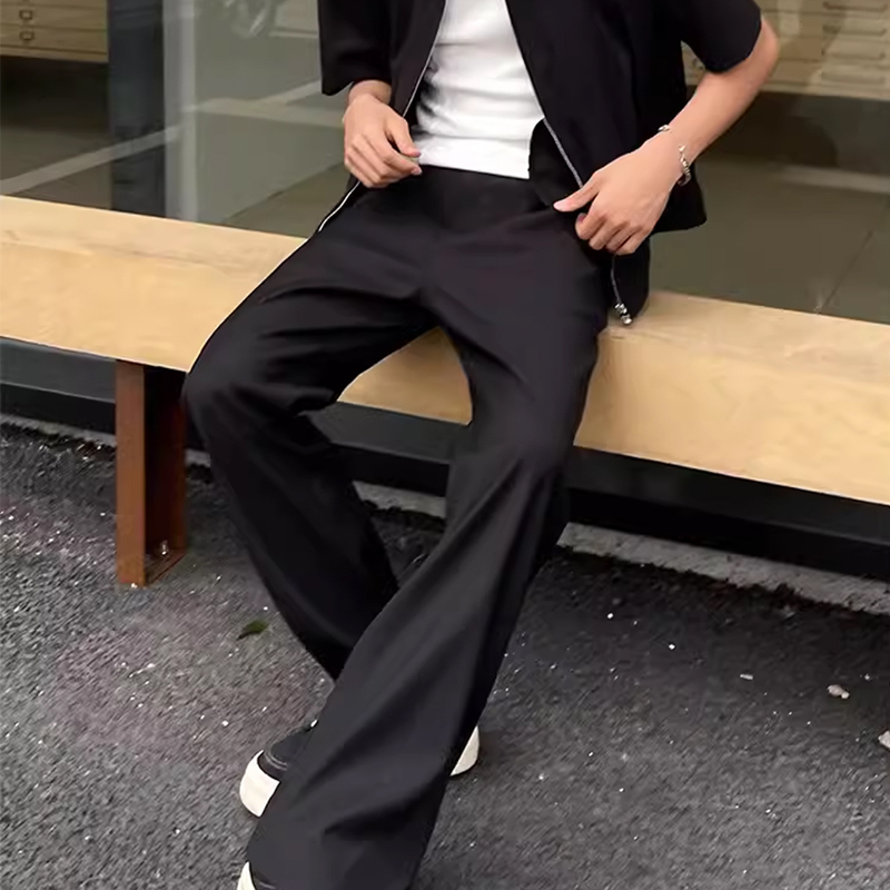 Men's Loose Wide Leg Pants, Casual Flared Pants, Wrinkle-free and Iron-free, Suitable For Daily Commuting and Business Casual Office