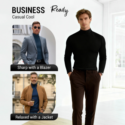 🔥 LAST DAY PROMOTION - 50%OFF 🔥Ultimate Comfort Thermal Men's High Neck T-Shirt, Stretch, Breathable, All-Season Layering Shirt for Business Casual, Slim Fit for Gym & Daily Wear