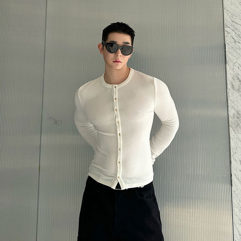 Men's Slim Fit Multi-Button Cardigan, Cotton Milk Protein Fiber Sweater, Soft And Smooth, Business Casual And Versatile Layering Item