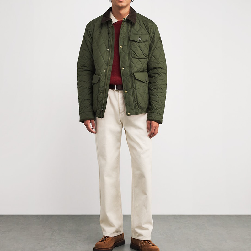 Men's Quilted Workwear Jacket, Classic Old Money Style Winter Coat