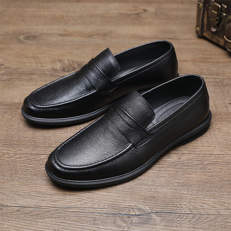 Men's Cowhide Leather Comfort Loafers, Soft Sole Breathable Slip-On Loafers, Driving Shoes, Business Casual Slip-On Dress Shoes