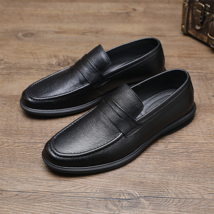 Men's Cowhide Leather Comfort Loafers, Soft Sole Breathable Slip-On Loafers, Driving Shoes, Business Casual Slip-On Dress Shoes