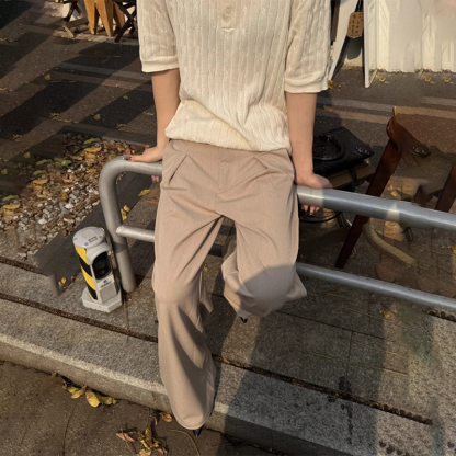 Men's Old Money Style Pleated Trousers, A-Line Khaki Wide Leg Pants, Cleanfit Outlook, Business Casual Dress Pants