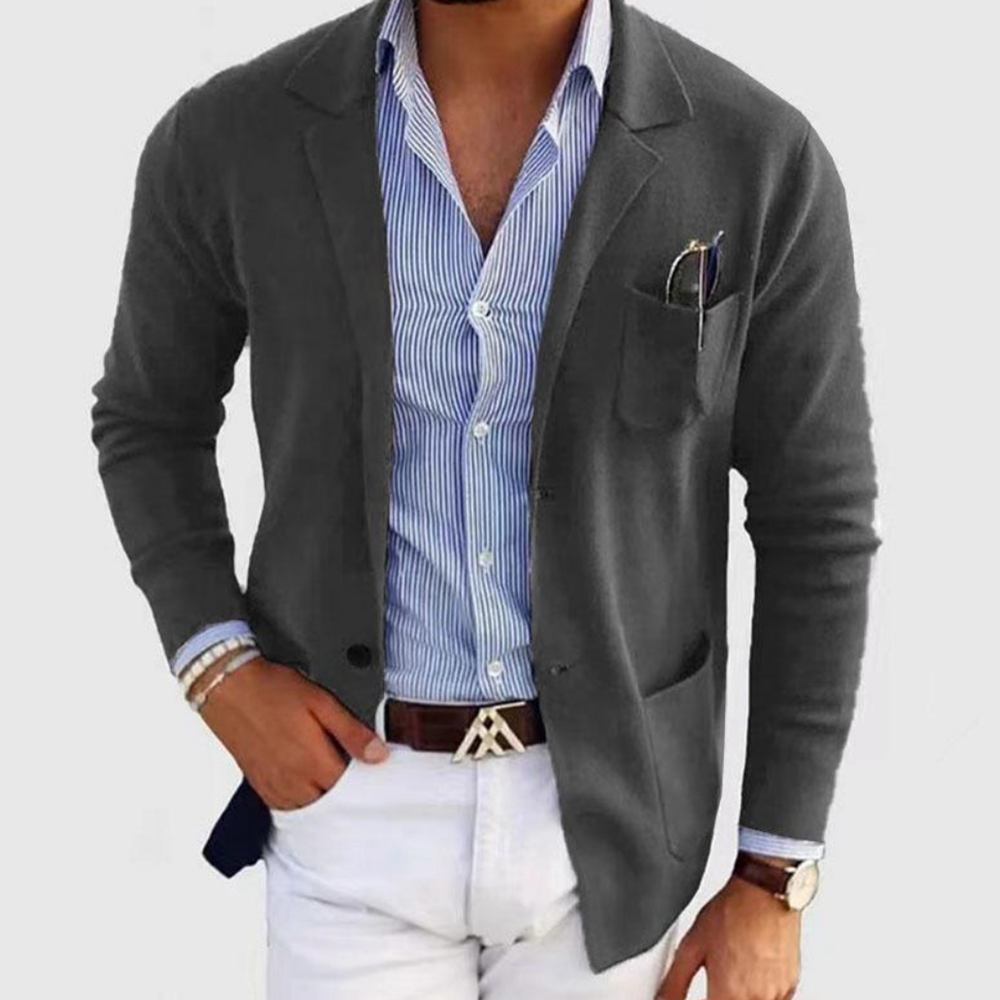 Men’s Casual Notch Lapel Single-breasted Slim-fit Blazer