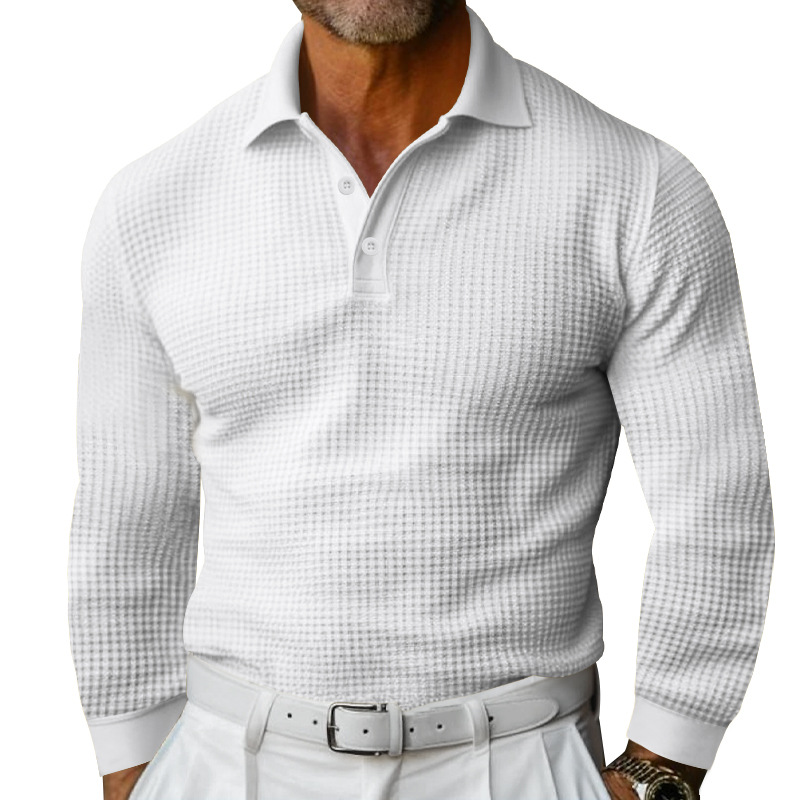 Men's Slim Long-Sleeved Polo Shirt