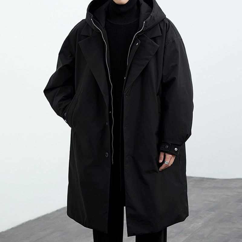 Men's Mid-Length Thickened Parka Coat, Windproof And Warm Coat, Double