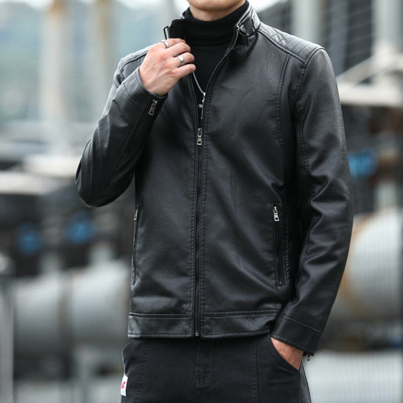 Men's Casual Style Jacket With Zipper Closure And Ribbed Shoulder Detail For Autumn