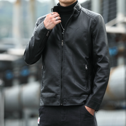 Men's Casual Style Jacket With Zipper Closure And Ribbed Shoulder Detail For Autumn