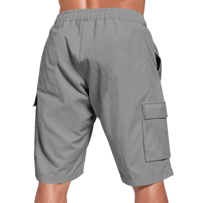 Men's Linen Multi-Pocket Cargo Shorts