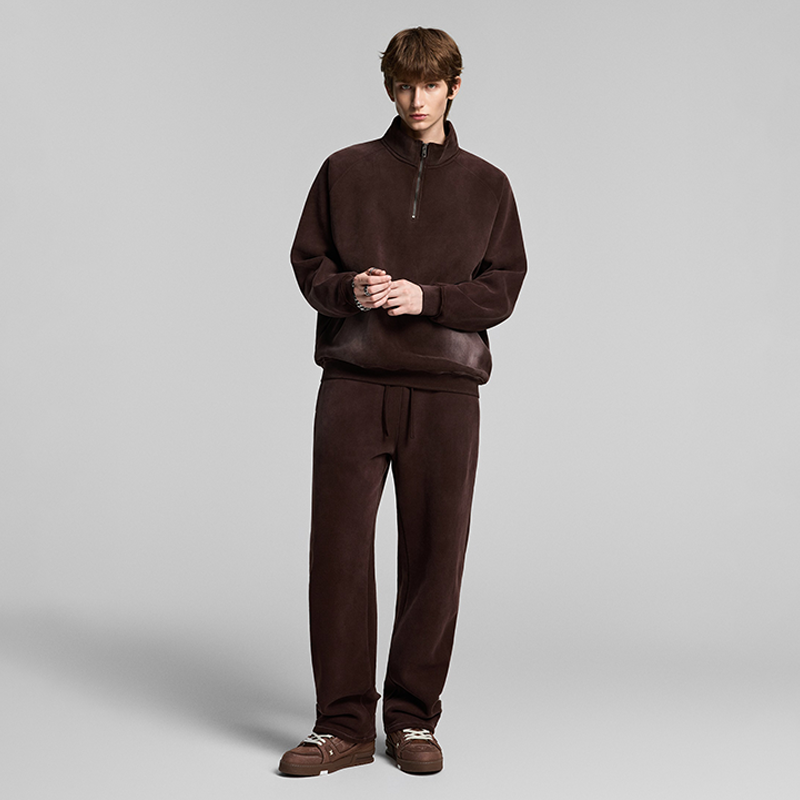 Retro Heavyweight Casual Sports Suit, 420GSM Vintage Zipper Hoodie and Sweatpants, Washed and Distressed Unisex Sportswear, Warm and Comfortable for Transitional Seasons