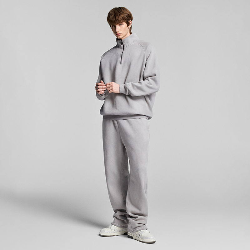 Retro Heavyweight Casual Sports Suit, 420GSM Vintage Zipper Hoodie and Sweatpants, Washed and Distressed Unisex Sportswear, Warm and Comfortable for Transitional Seasons
