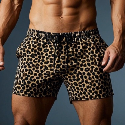 Men's Leopard Print Comfortable Breathable Shorts