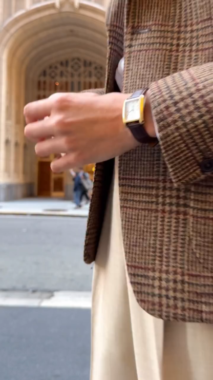 Men's Heavyweight Wool Blend Tweed Blazer, Winter Vintage Checkered Overshirt, Warm Jacket