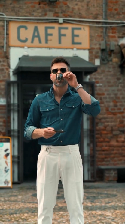 Men's Summer American Retro Denim Long Sleeve Shirt