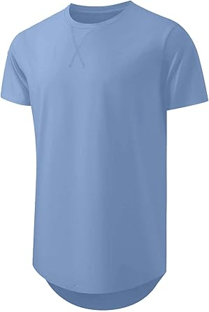 🔥Men's Cotton Hipster Hip Hop Longline Crewneck T-Shirt