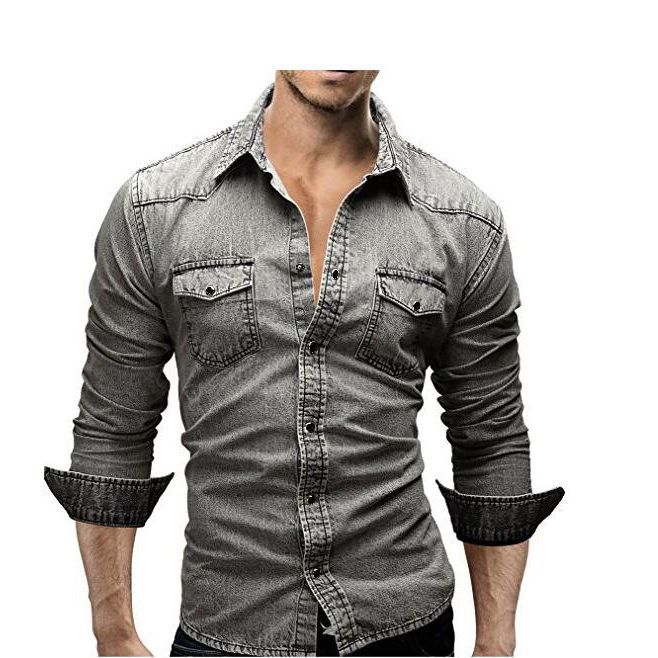 Men's Vintage Washed Denim Shirt